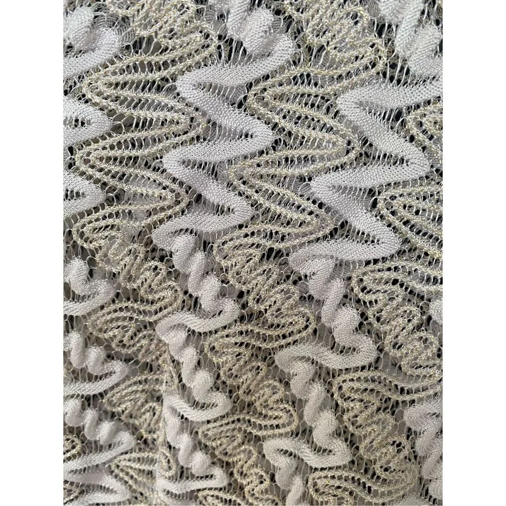 BECCA BY REBECCA VIRTUE Sundown Zigzag Crochet Tan White Tunic cover up, MP $88 - Picture 2 of 9